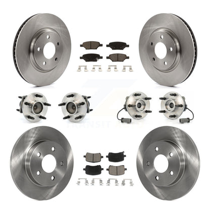 Hub Bearing Brake Rotor & Pads Front Rear Kit (10Pc) For Chevrolet Cobalt Saturn