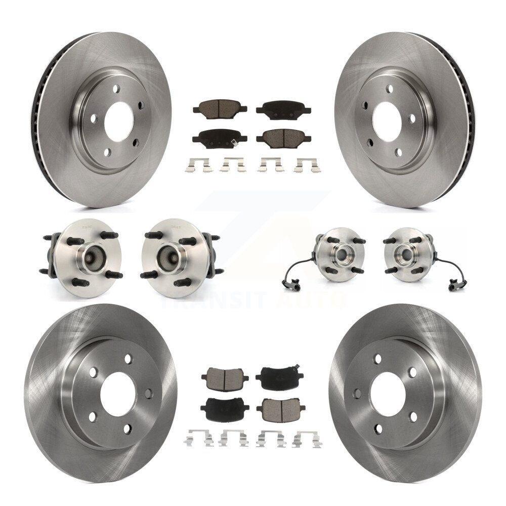 Hub Bearings Disc Brake Rotors And Pads Front Rear Kit (10Pc) For Saturn Ion