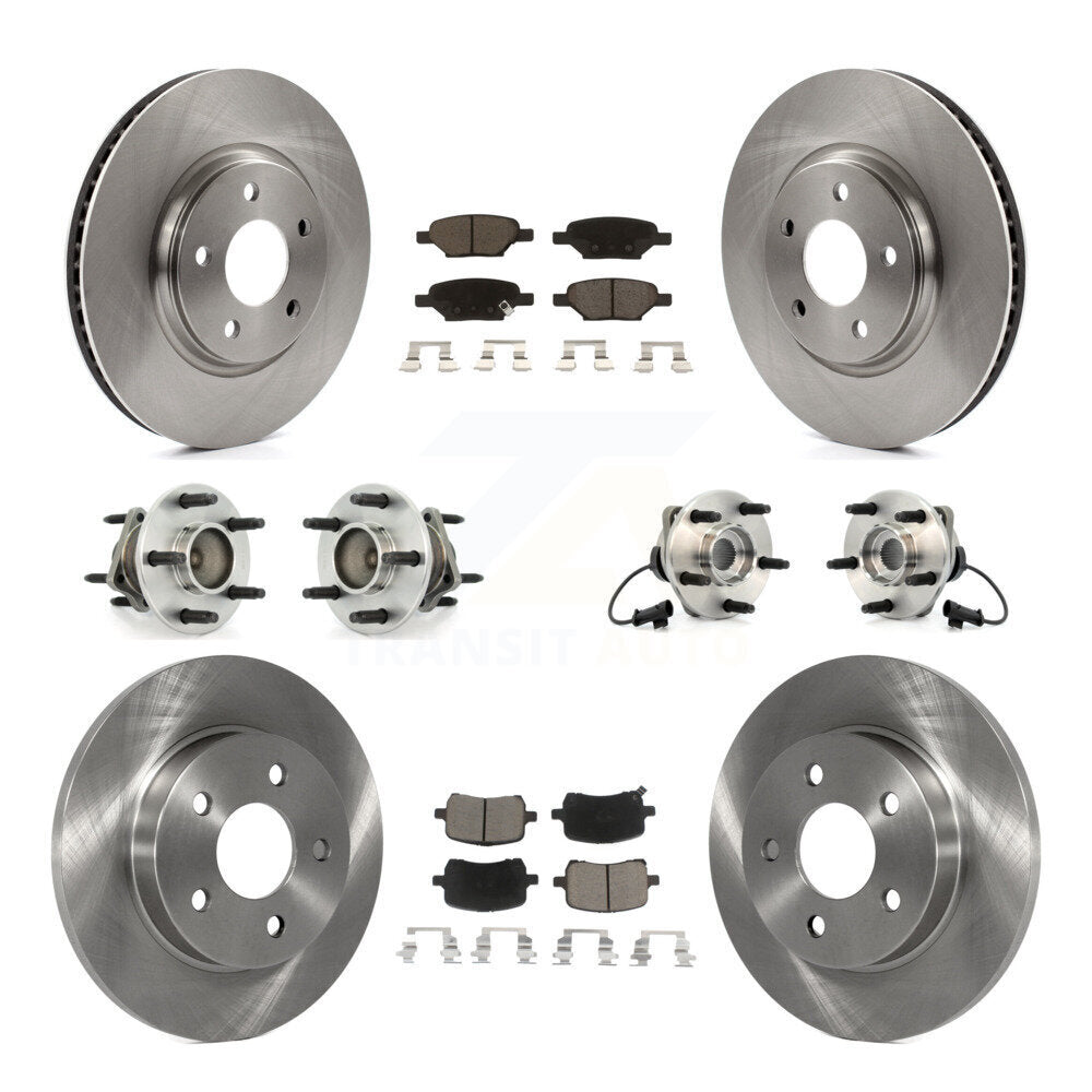Hub Bearing Brake Rotor & Pads Front Rear Kit (10Pc) For Chevrolet Malibu HHR G6