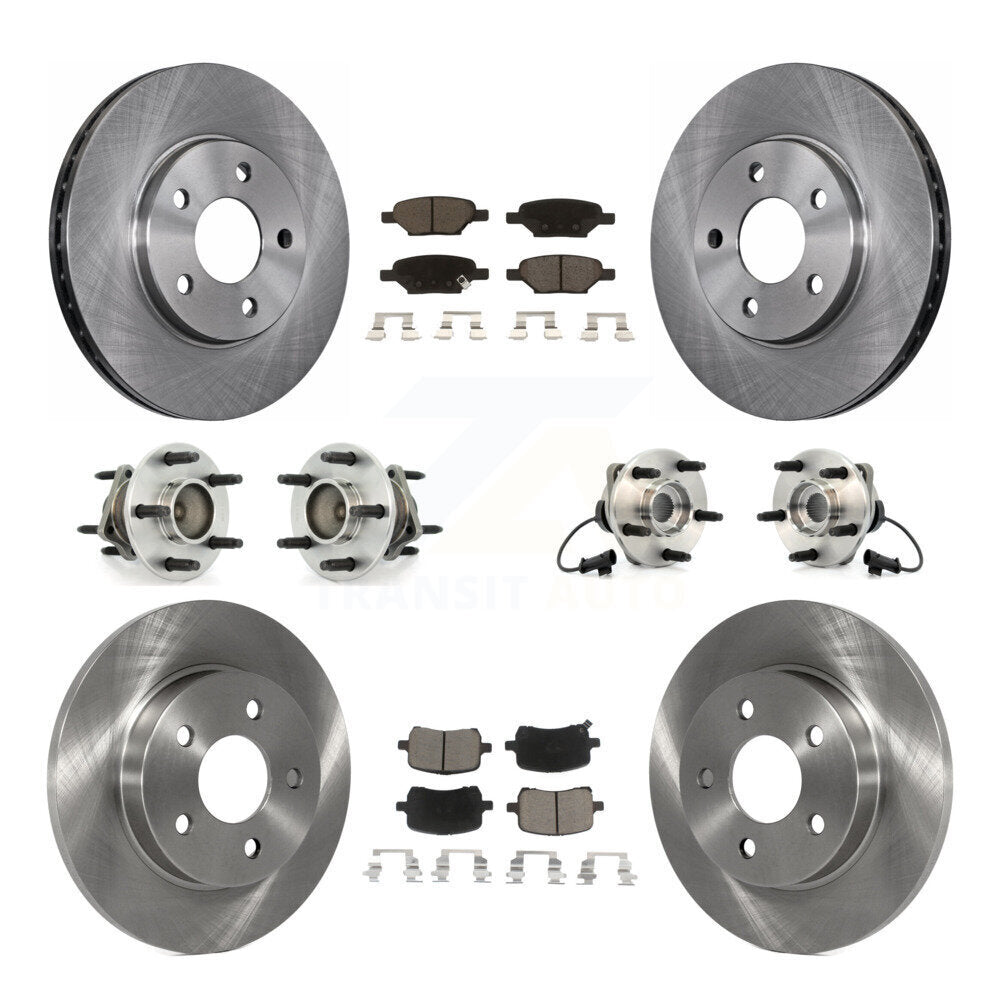 Hub Bearing Disc Brake Rotor And Pads Front Rear Kit (10Pc) For Chevrolet Malibu