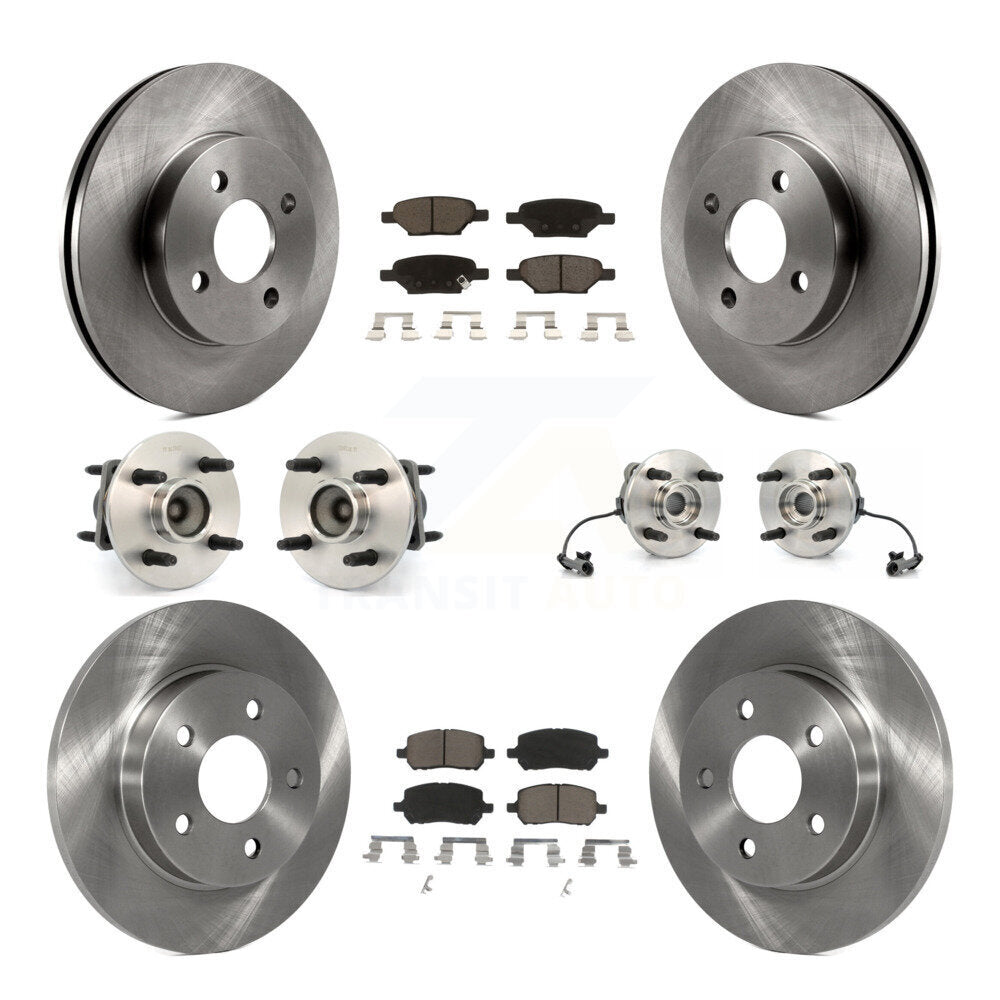 Hub Bearings Disc Brake Rotors And Pads Front Rear Kit (10Pc) For Pontiac G5