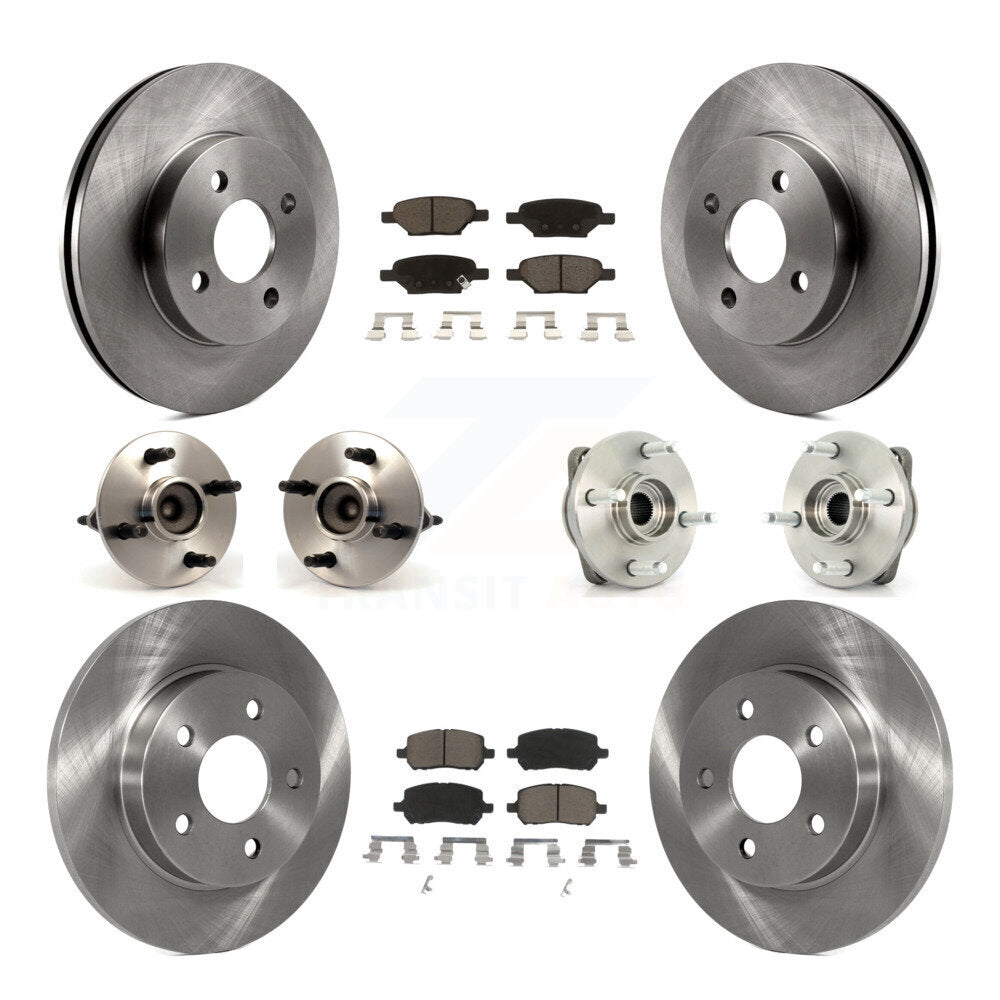 Hub Bearings Disc Brake Rotors And Pads Front Rear Kit (10Pc) For Pontiac G5