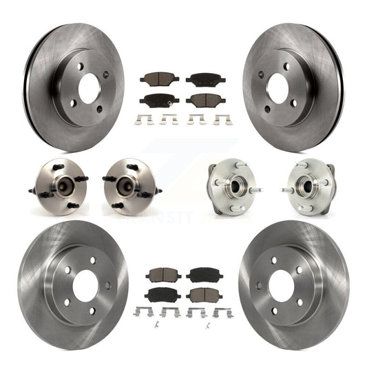 Hub Bearings Disc Brake Rotors And Pads Front Rear Kit (10Pc) For Pontiac G5
