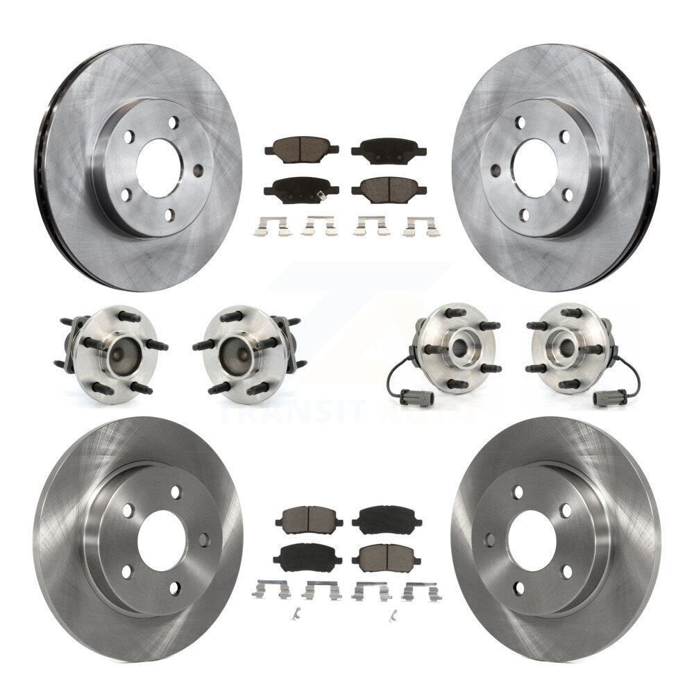 Hub Bearings Disc Brake Rotors And Pads Front Rear Kit (10Pc) For Pontiac G5
