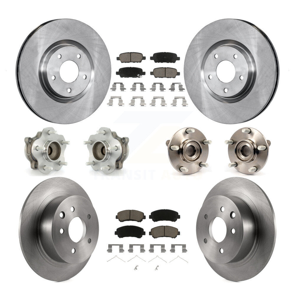 Hub Bearings Disc Brake Rotors And Pads Front Rear Kit (10Pc) For Nissan Sentra