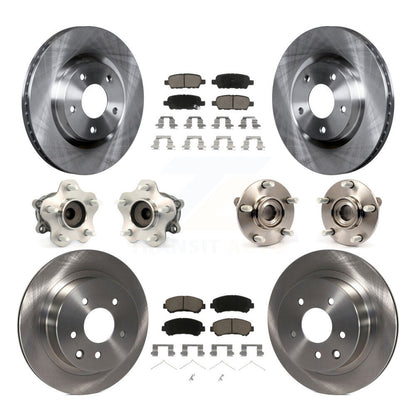 Hub Bearing Brake Rotor & Pads Front Rear Kit (10Pc) For Nissan Rogue Select FWD