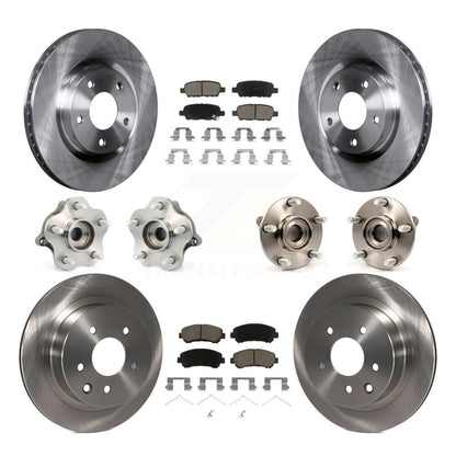 Hub Bearing Disc Brake Rotor And Pads Front Rear Kit (10Pc) For Nissan Rogue AWD