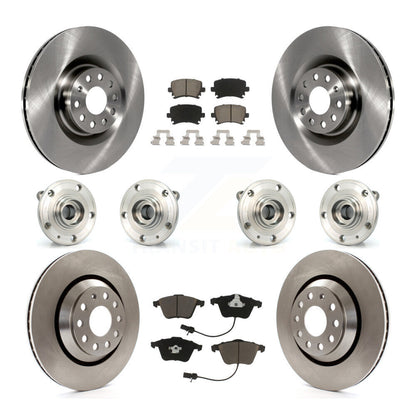 Hub Bearing Brake Rotor Pads Front Rear Kit (10Pc) For Volkswagen Passat CC Golf