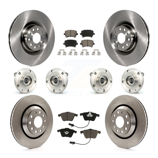Hub Bearing Brake Rotor Pads Front Rear Kit (10Pc) For Volkswagen Passat CC Golf