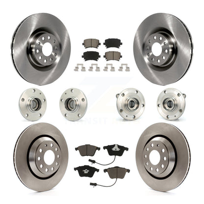 Hub Bearing Disc Brake Rotor Pads Front Rear Kit (10Pc) For Volkswagen Passat CC
