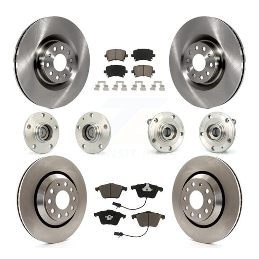 Hub Bearing Disc Brake Rotor Pads Front Rear Kit (10Pc) For Volkswagen Passat CC