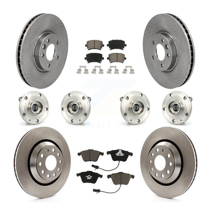 Hub Bearings Disc Brake Rotors And Pads Front Rear Kit (10Pc) For Volkswagen CC