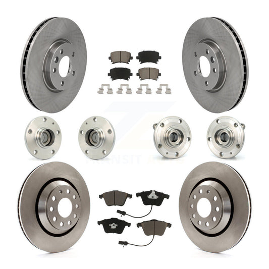Hub Bearings Disc Brake Rotors And Pads Front Rear Kit (10Pc) For Volkswagen CC