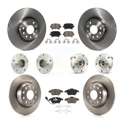 Hub Bearing Disc Brake Rotor Pads Front Rear Kit (10Pc) For Volkswagen CC Passat