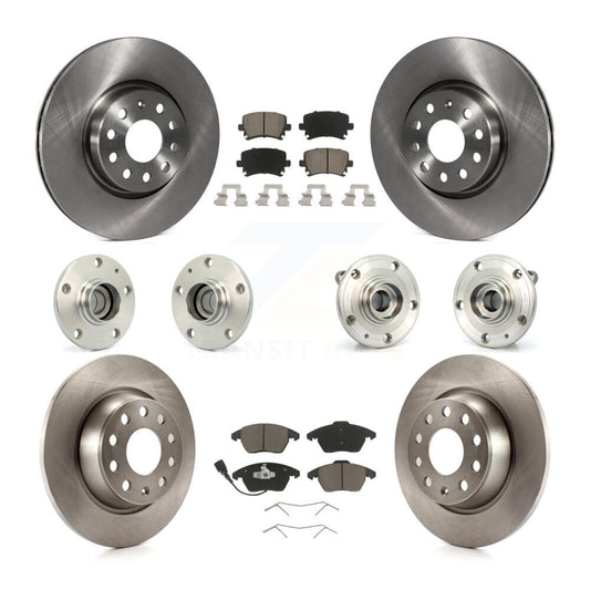 Hub Bearing Disc Brake Rotor Pads Front Rear Kit (10Pc) For Volkswagen CC Passat