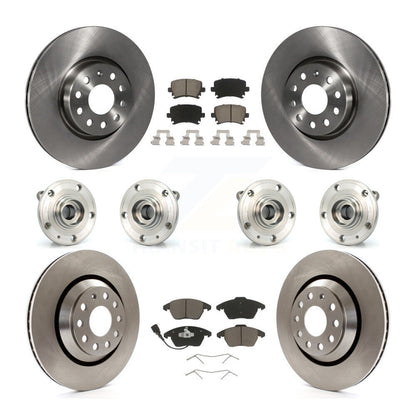 Hub Bearing Brake Rotor & Pad Front Rear Kit (10Pc) For Volkswagen Passat CC AWD