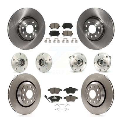 Hub Bearing Brake Rotor & Pad Front Rear Kit (10Pc) For Volkswagen Passat CC FWD