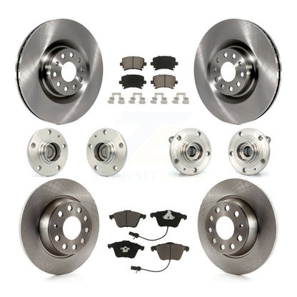 Hub Bearing Disc Brake Rotor And Pad Front Rear Kit (10Pc) For Volkswagen Passat
