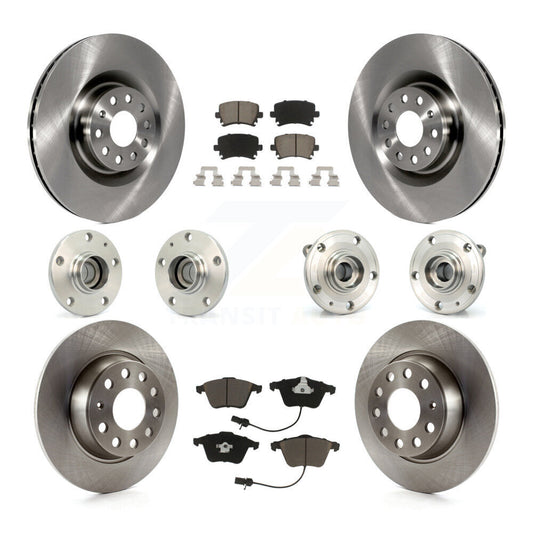 Hub Bearing Disc Brake Rotor And Pad Front Rear Kit (10Pc) For Volkswagen Passat