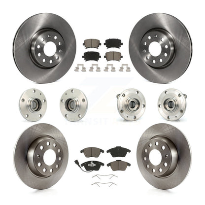 Hub Bearing Disc Brake Rotor Pad Front Rear Kit (10Pc) For Volkswagen Passat Eos