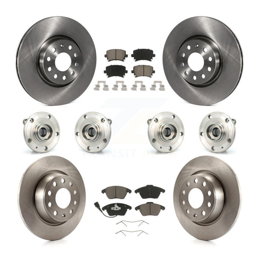 Hub Bearing Brake Rotor Pads Front Rear Kit (10Pc) For Volkswagen Passat Audi CC