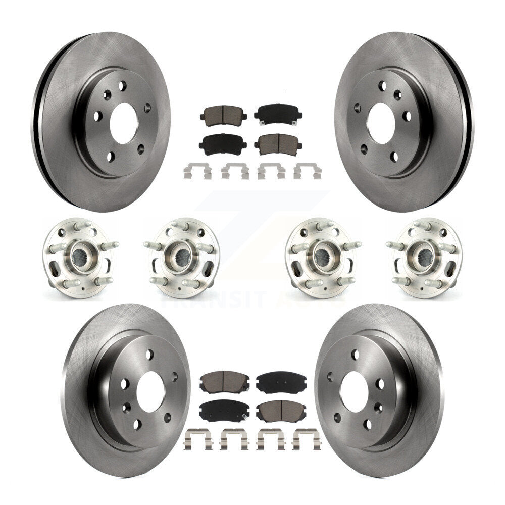 Hub Bearing Brake Rotor & Pad Front Rear Kit (10Pc) For Chevrolet Malibu Limited