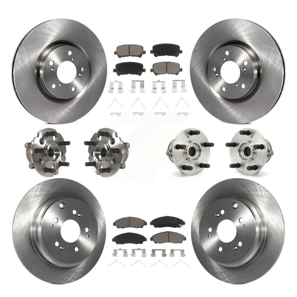Hub Bearing Brake Rotor Pads Front Rear Kit (10Pc) For Honda Pilot Acura MDX ZDX