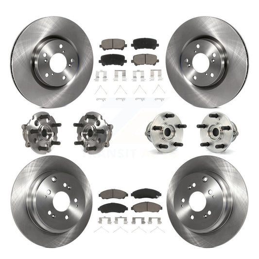 Hub Bearing Brake Rotor Pads Front Rear Kit (10Pc) For Honda Pilot Acura MDX ZDX