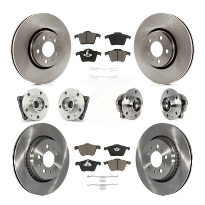 Hub Bearing Brake Rotor & Pad Front Rear Kit (10Pc) For 2008-2014 Volvo XC90 AWD