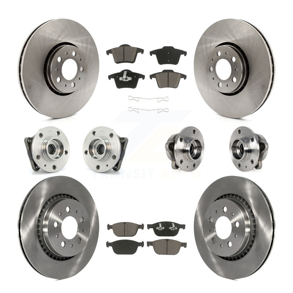 Hub Bearing Brake Rotor & Pad Front Rear Kit (10Pc) For 2008-2014 Volvo XC90 AWD