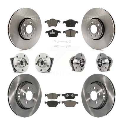 Hub Bearing Brake Rotor & Pad Front Rear Kit (10Pc) For 2008-2014 Volvo XC90 AWD