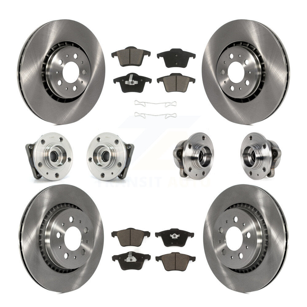 Hub Bearing Brake Rotor & Pad Front Rear Kit (10Pc) For 2008-2014 Volvo XC90 AWD