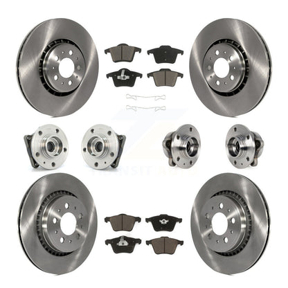 Hub Bearing Brake Rotor & Pad Front Rear Kit (10Pc) For 2008-2014 Volvo XC90 AWD