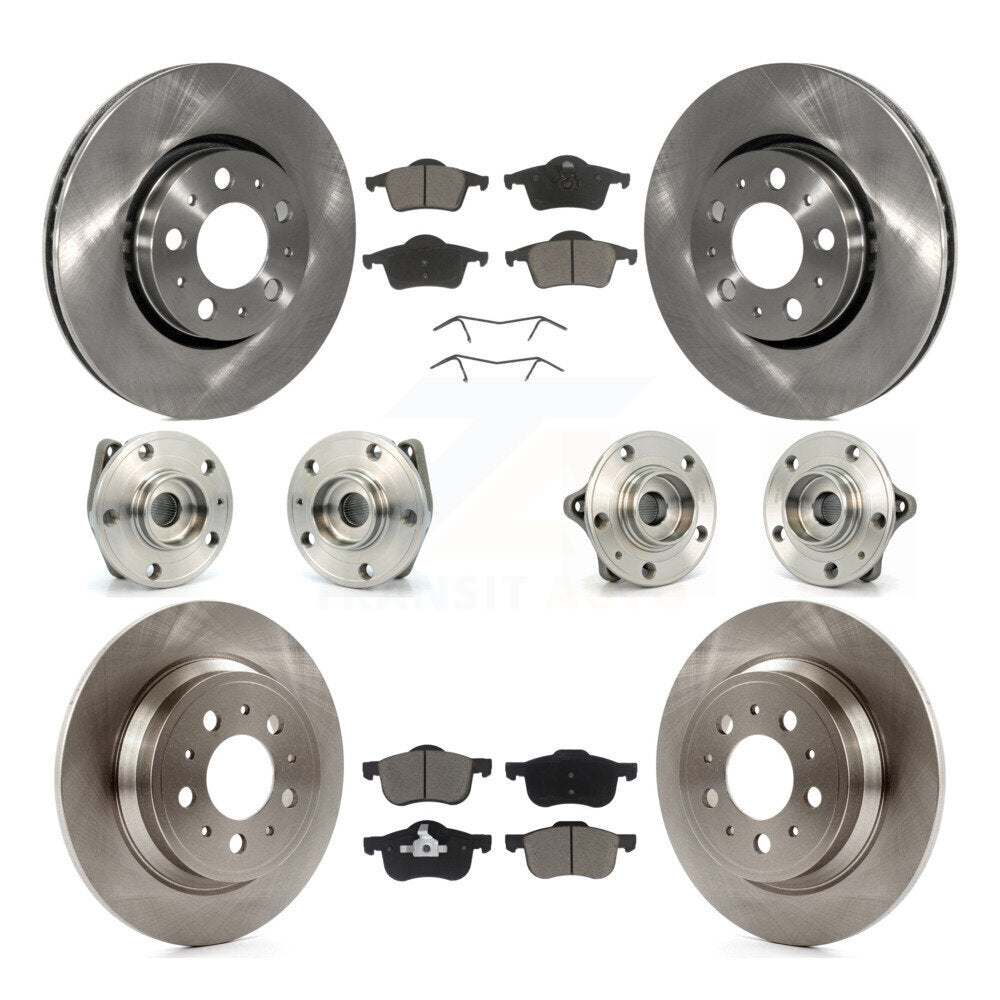 Hub Bearing Brake Rotor And Pad Front Rear Kit (10Pc) For Volvo S60 XC70 V70 S80