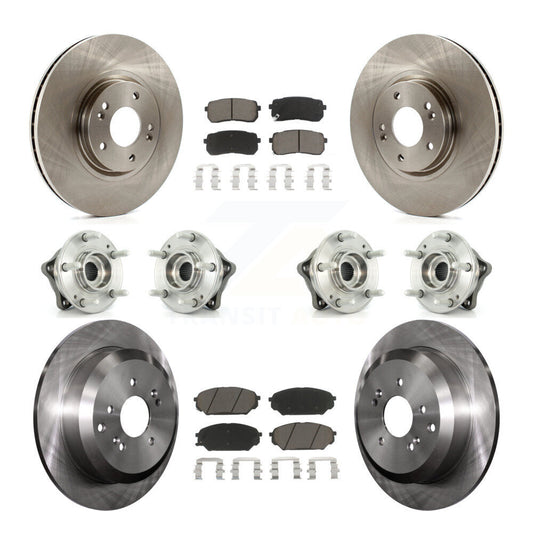 Hub Bearing Brake Rotor Pad Front Rear Kit (10Pc) For 07-12 Hyundai Veracruz AWD
