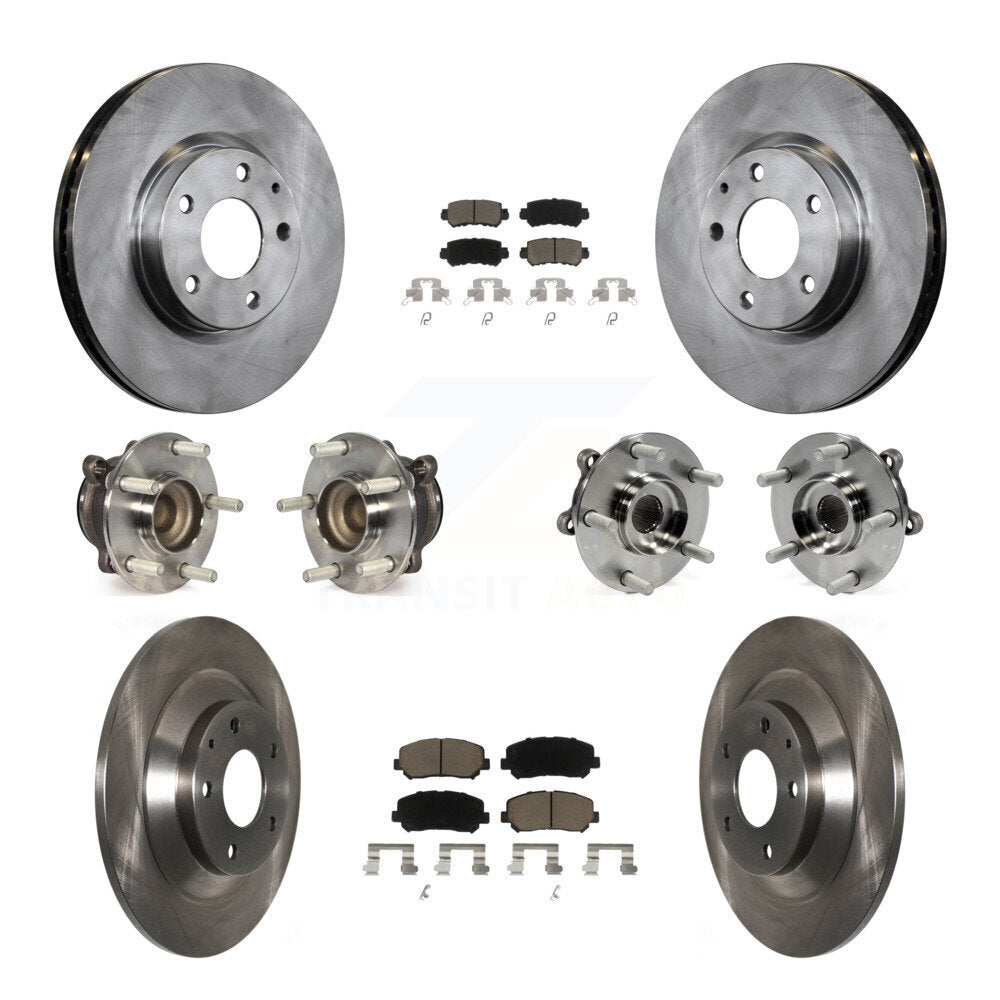 Hub Bearing Brake Rotor & Pad Front Rear Kit (10Pc) For 2013-2015 Mazda CX-5 FWD