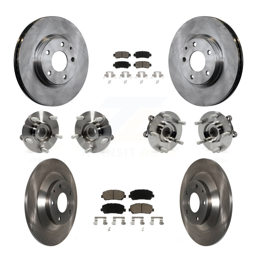 Hub Bearing Brake Rotor & Pad Front Rear Kit (10Pc) For 2013-2015 Mazda CX-5 AWD