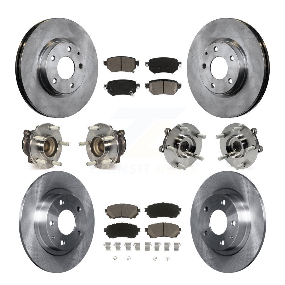 Hub Bearing Disc Brake Rotor And Pad Front Rear Kit (10Pc) For 2016-2018 Mazda 6