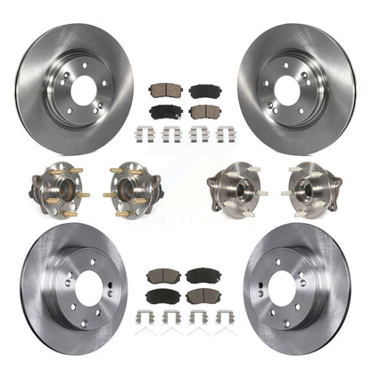 Hub Bearings Disc Brake Rotors And Pads Front Rear Kit (10Pc) For Kia Optima