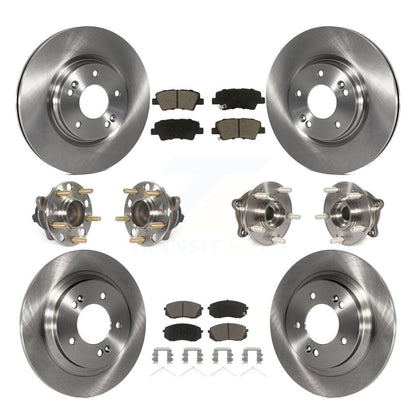 Hub Bearings Disc Brake Rotors And Pads Front Rear Kit (10Pc) For Kia Optima