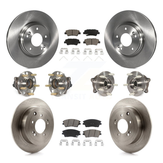 Hub Bearing Disc Brake Rotor & Pads Front Rear Kit (10Pc) For Hyundai Tucson Kia