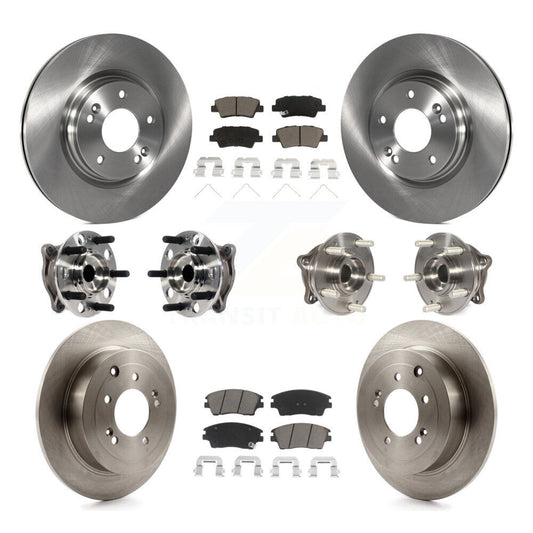 Hub Bearing Disc Brake Rotor & Pads Front Rear Kit (10Pc) For Hyundai Tucson Kia
