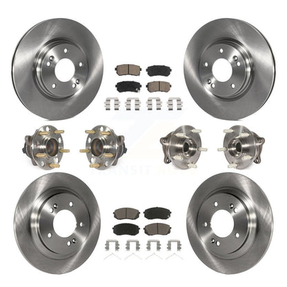 Hub Bearings Disc Brake Rotors And Pads Front Rear Kit (10Pc) For Kia Optima