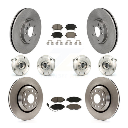 Hub Bearing Disc Brake Rotor And Pad Front Rear Kit (10Pc) For Volkswagen CC AWD