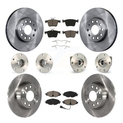 Hub Bearing Brake Rotor & Pads Front Rear Kit (10Pc) For 15-19 Volkswagen e-Golf