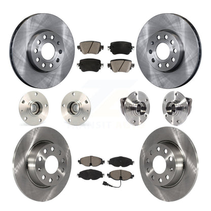 Hub Bearing Brake Rotor Pad Front Rear Kit (10Pc) For Volkswagen Golf SportWagen