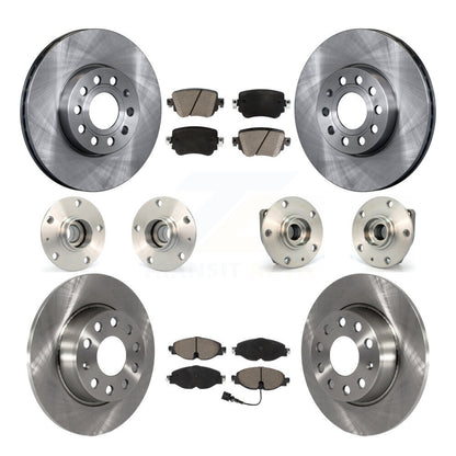 Hub Bearing Brake Rotor Pad Front Rear Kit (10Pc) For Volkswagen Golf SportWagen