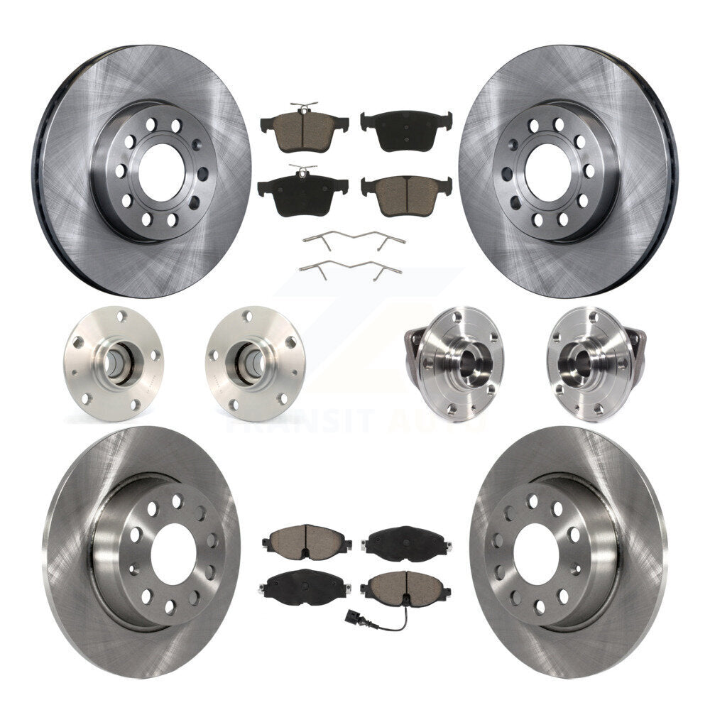 Hub Bearing Disc Brake Rotor And Pad Front Rear Kit (10Pc) For 2016 Audi A3 2.0L