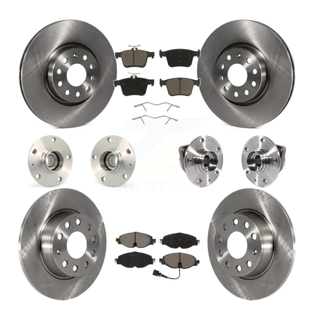 Hub Bearing Brake Rotor & Pad Front Rear Kit (10Pc) For Audi A3 Sportback e-tron