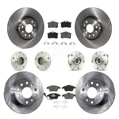 Hub Bearing Brake Rotor & Pads Front Rear Kit (10Pc) For Volkswagen Jetta Beetle